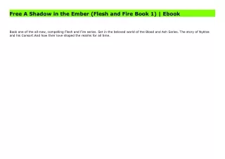 Free A Shadow in the Ember (Flesh and Fire Book 1) | Ebook