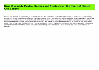 Read Ciudad de Mexico: Recipes and Stories from the Heart of Mexico City | Ebook