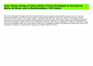 Free Taking Charge of Adult ADHD: Proven Strategies to Succeed at Work, at Home, and in Relationships | PDF books