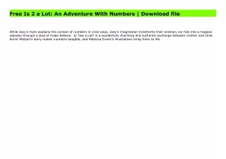 Free Is 2 a Lot: An Adventure With Numbers | Download file