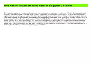 Free Makan: Recipes from the Heart of Singapore | PDF File