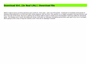 Download Girl, (In Real Life) | Download file