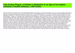 Free Ending Plague: A Scholar's Obligation in an Age of Corruption (Children’s Health Defense) | PDF books