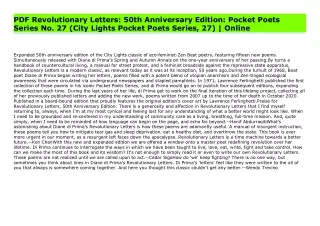 PDF Revolutionary Letters: 50th Anniversary Edition: Pocket Poets Series No. 27 (City Lights Pocket Poets Series, 27) |
