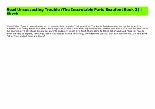 Read Unsuspecting Trouble (The Inscrutable Paris Beaufont Book 3) | Ebook