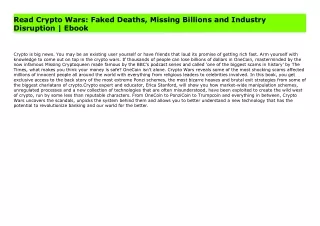 Read Crypto Wars: Faked Deaths, Missing Billions and Industry Disruption | Ebook