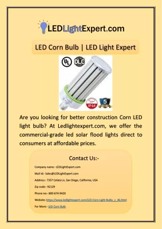 led corn bulb led light expert