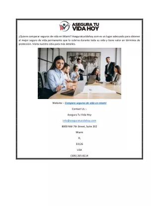 quiere comparar seguros de vida en miami