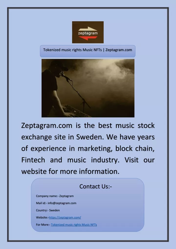 tokenized music rights music nfts zeptagram com