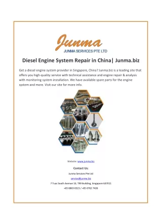 Diesel Engine System Repair in China