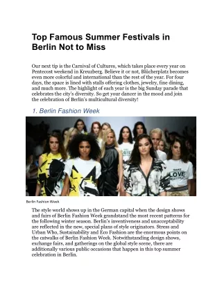 top famous summer festivals in berlin not to miss