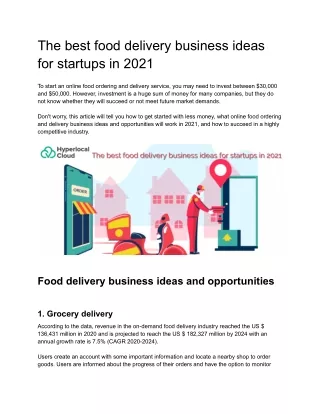 The best food delivery business ideas for startups in 2021