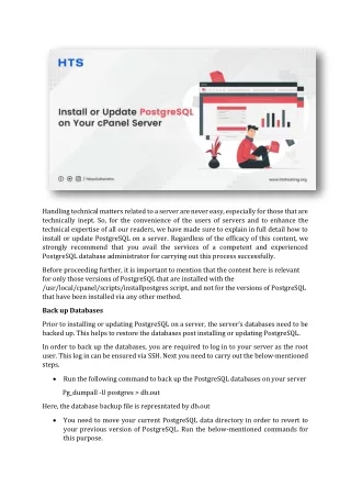 handling technical matters related to a server