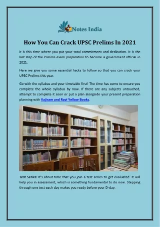How You Can Crack UPSC Prelims In 2021