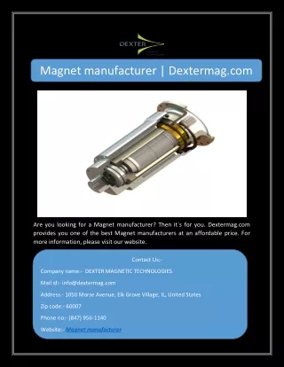 magnet manufacturer dextermag com