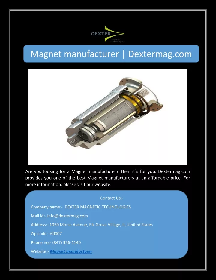 magnet manufacturer dextermag com