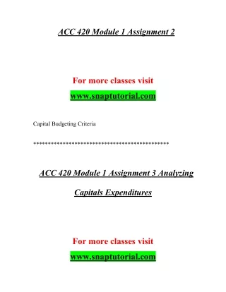 ACC 420 Inspiring Communication / snaptutorial.com