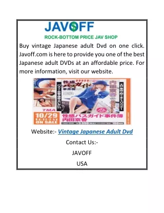 Vintage Japanese Adult Dvd | Javoff.com