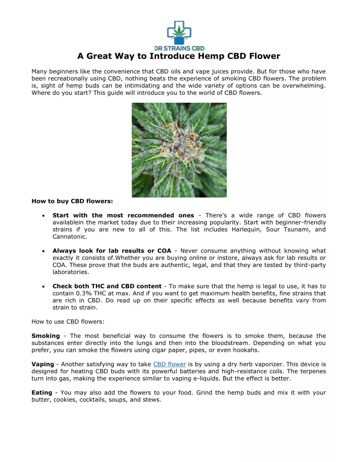 a great way to introduce hemp cbd flower