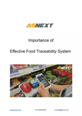 Importance of Effective Food Traceability System | AgNext Technologies