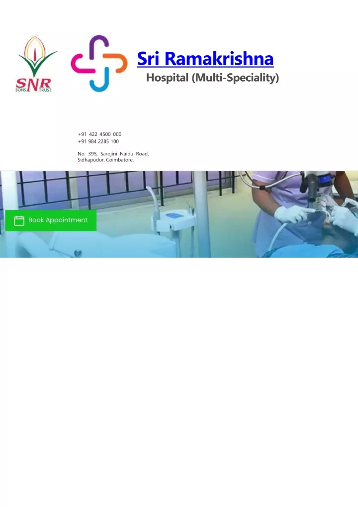 sr i ramakrishna hospital multi speciality