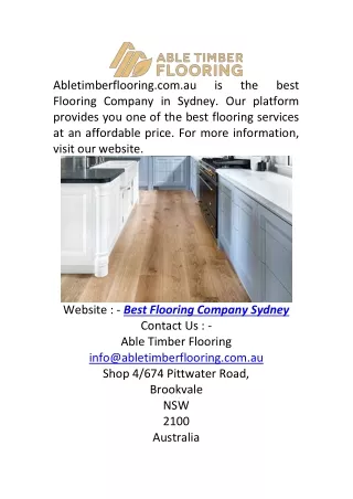 Best Flooring Company Sydney Abletimberflooring.com.au