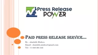 Best Press Release Paid Services -  1 646 204 342