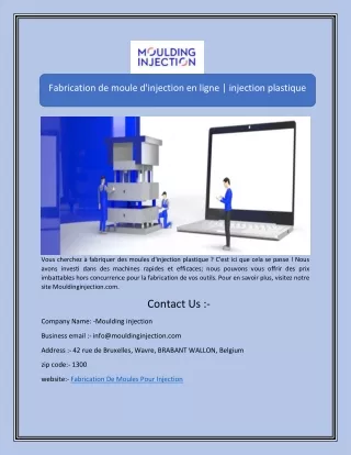 Fabrication de moule d'injection en ligne | injection plastique