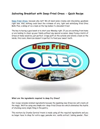 salivating breakfast with deep fried oreos quick