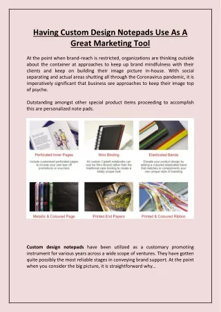 having custom design notepads use as a great