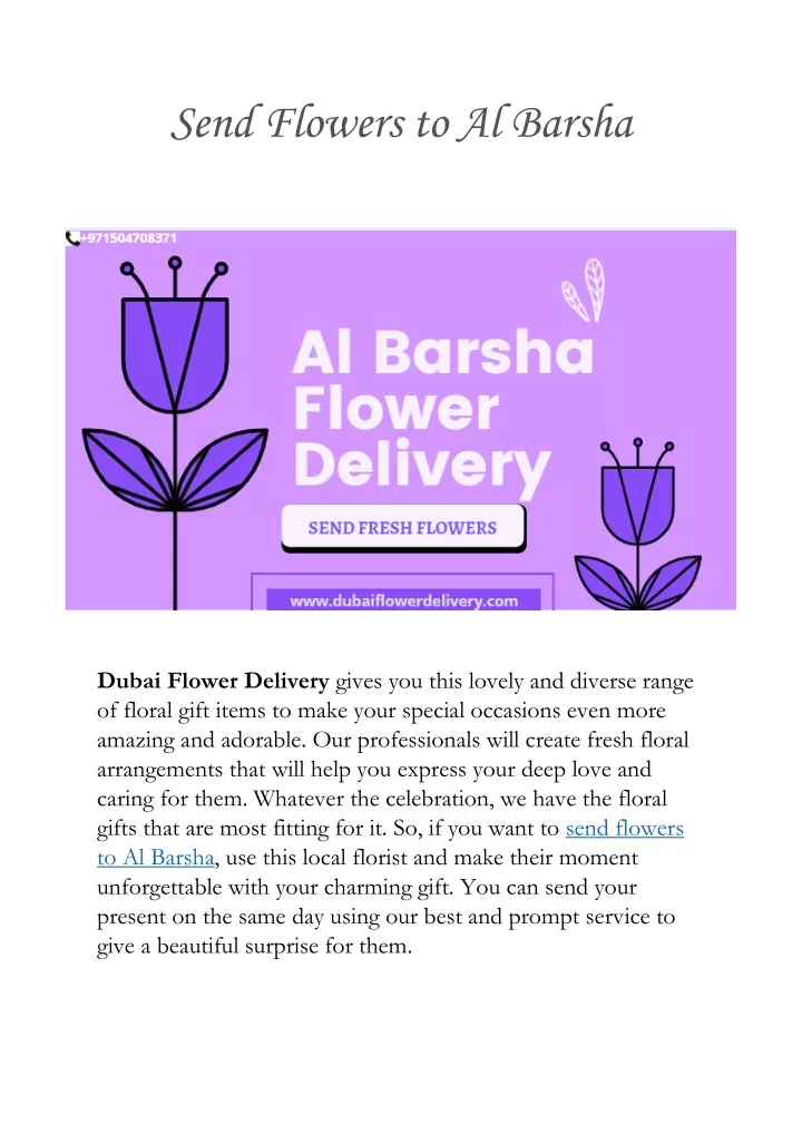 send flowers to al barsha