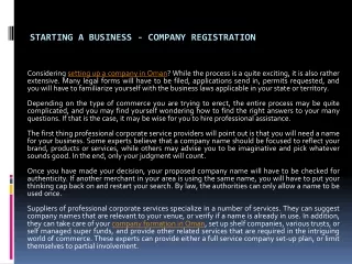 starting a business company registration