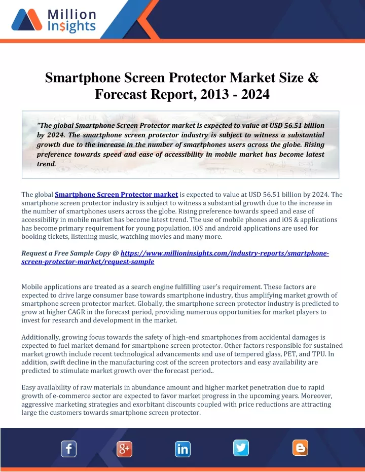 smartphone screen protector market size forecast