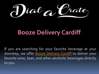 Booze Delivery Cardiff