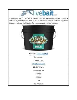 buy the best 8 foot cast net at livebait