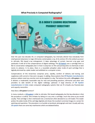 what precisely is computed radiography