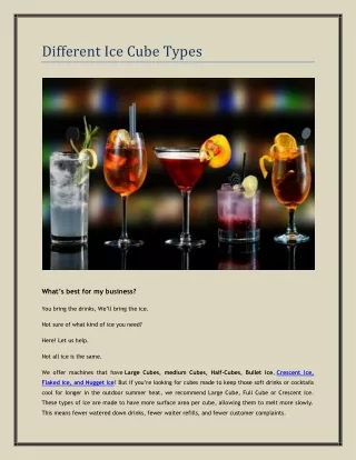 different ice cube types