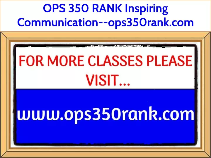 ops 350 rank inspiring communication ops350rank