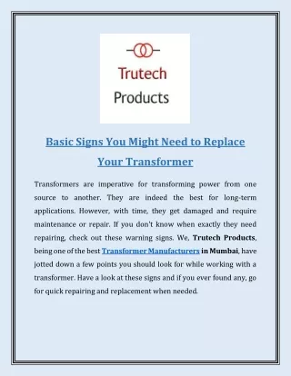 basic signs you might need to replace