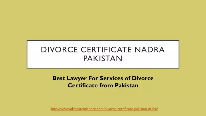 divorce certificate nadra pakistan