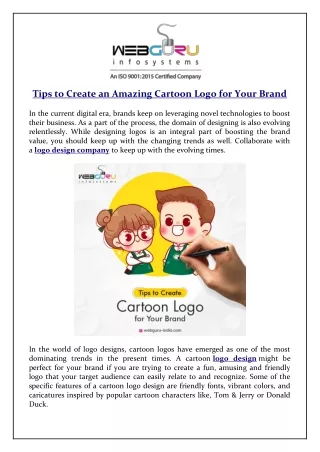 tips to create an amazing cartoon logo for your