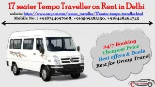 17 seater Tempo Traveller on Rent in Delhi