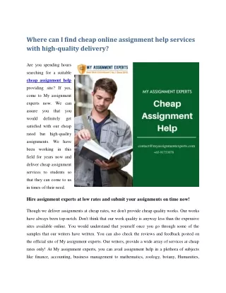 where can i find cheap online assignment help