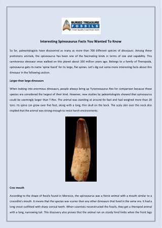 interesting spinosaurus facts you wanted to know