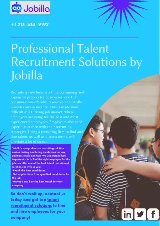 Professional Talent Recruitment Solutions by Jobilla