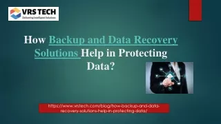how backup and data recovery solutions help