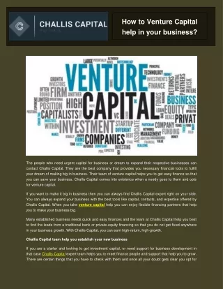 How to Venture Capital help in your business
