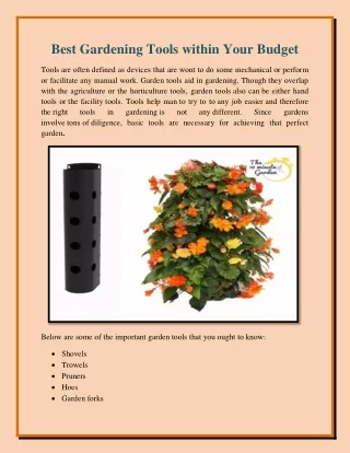 best gardening tools within your budget