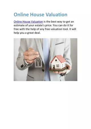 Online House Valuation