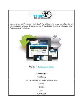 IT Company in Indore  Thinkdebug.com